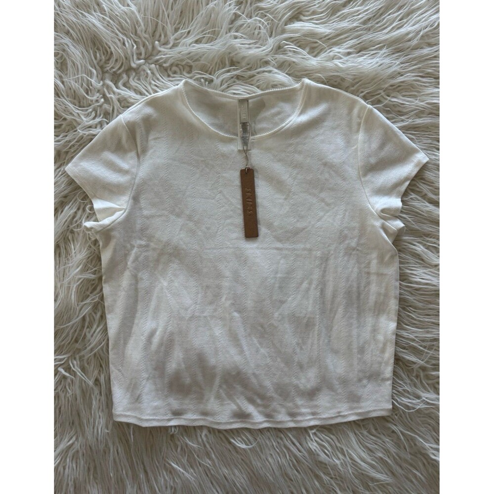 Skims Drop Needle Baby Tee Marble Size Large - Picture 2 of 7